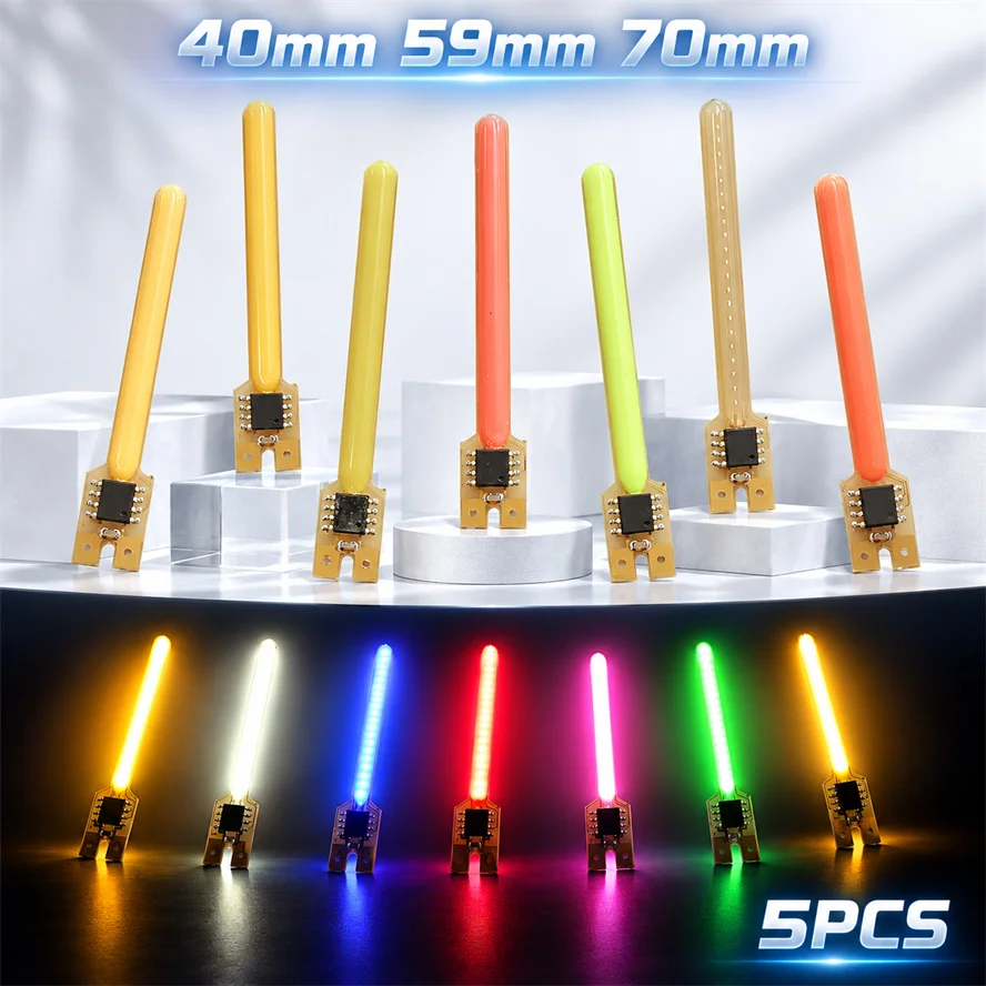 5PCS 5 Modes 3V LED Meteor Shower Flowing Water Lamp PolychromeFilament Diodes Parts Incandescent Light 40mm 59mm 70mm Lighting