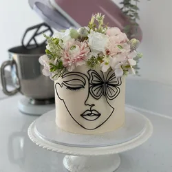 Butterfly Abstract Minimalist Line Acrylic Birthday Gold Cake Topper Character Art For Woman Birthday Party Cake Decorations
