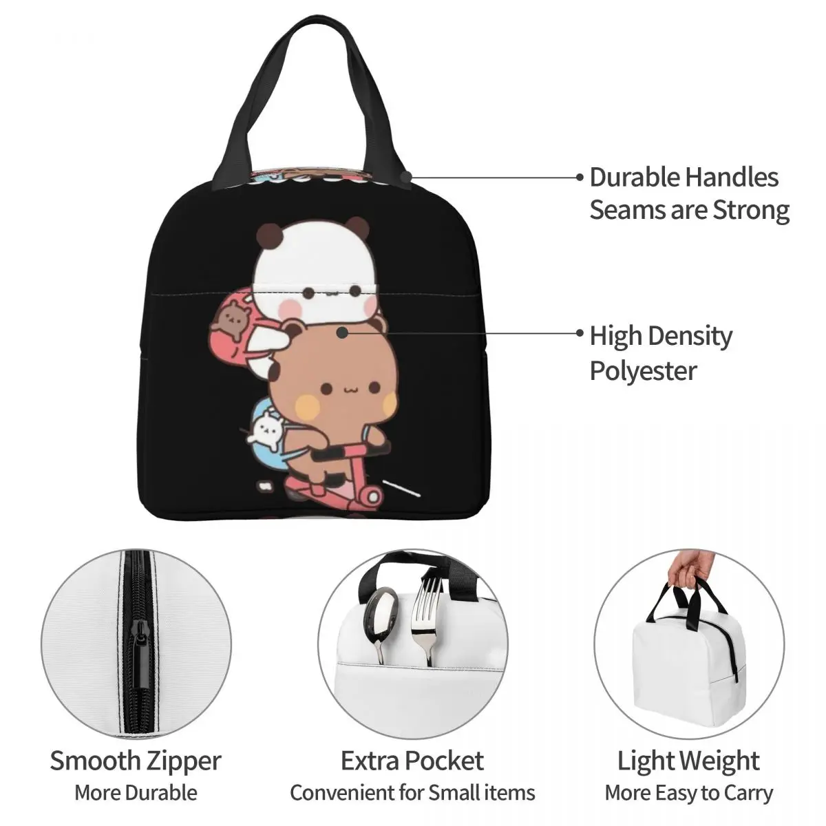 Bubu und Dudu Lunch Bag Unisex tragbare Kühler isolierte Lunchbox Lebensmittel Bento Box