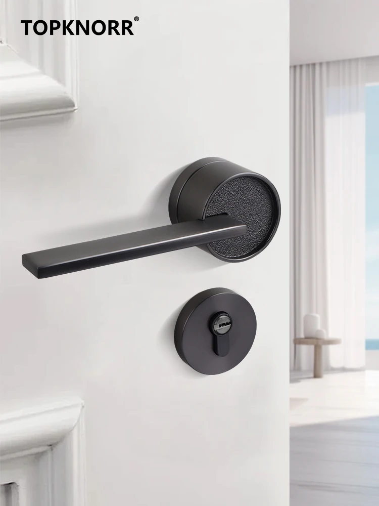 Imagem -04 - Anti-roubo Solid Wood Door Handle Lock Split Door Lock Quarto Silencioso Indoor Bathroom Zinc Alloy Casa