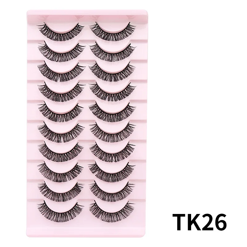 1 Box/10Pairs Natuurlijke DD nertsen Wimper Extensions Bundels Natuurlijke Rusland Individuele cluster Wimper Makeup Tools groothandel Cilia