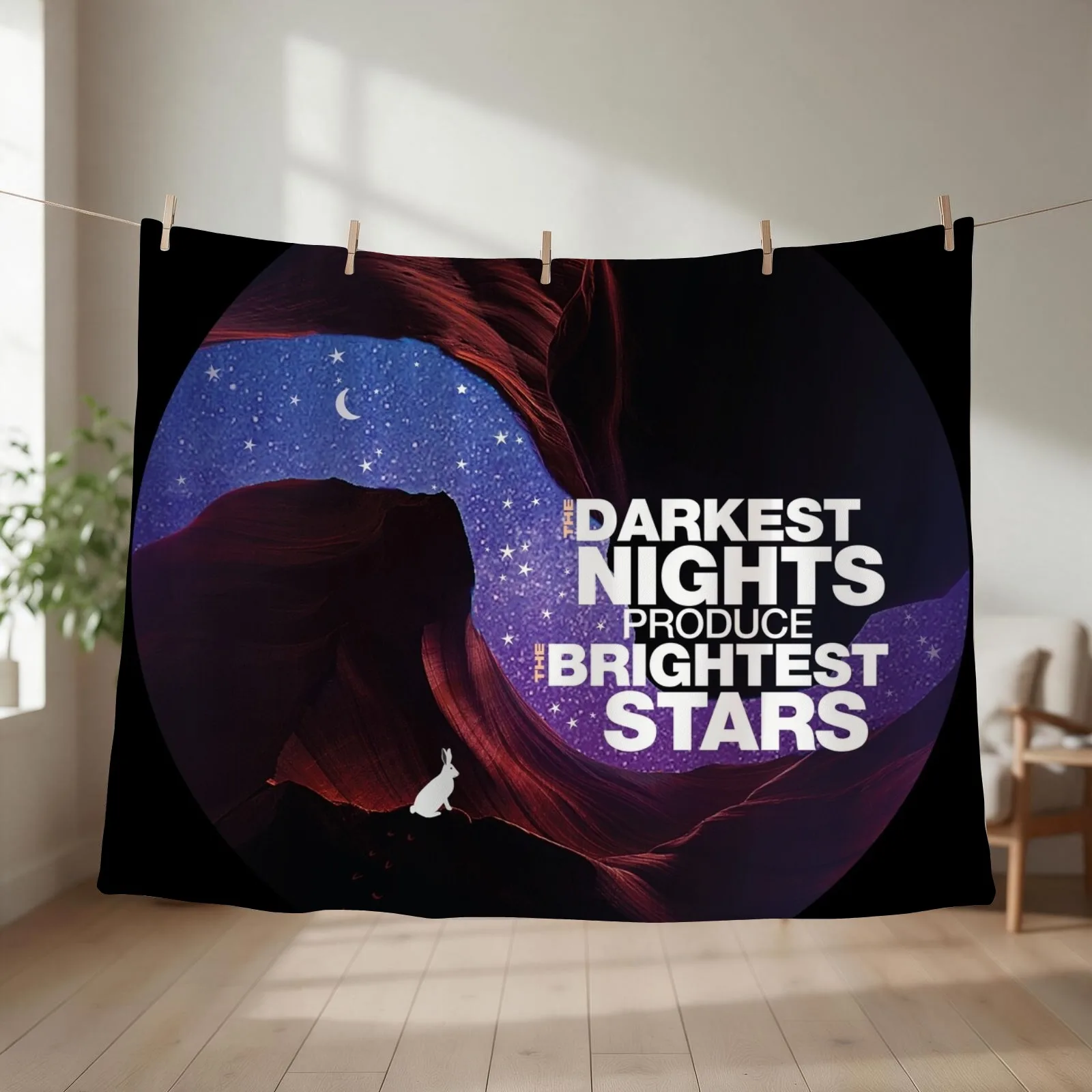 The Darkest Nights Produce The Brightest Stars-Inspirational Quote T-shirt Throw Blanket