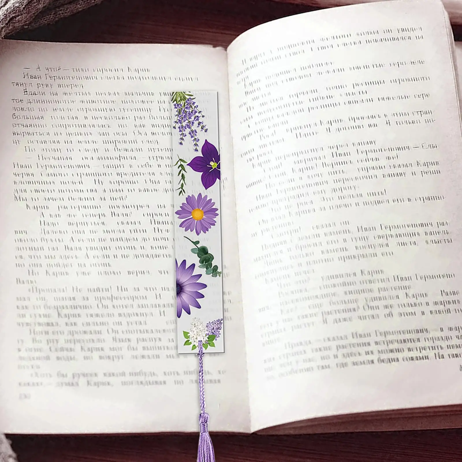 

8 Sets Flower Acrylic Bookmarks Transparent Acrylic Bookmarks Cute Floral Bookmarks with Colorful Tassels for Women , 8 Styles