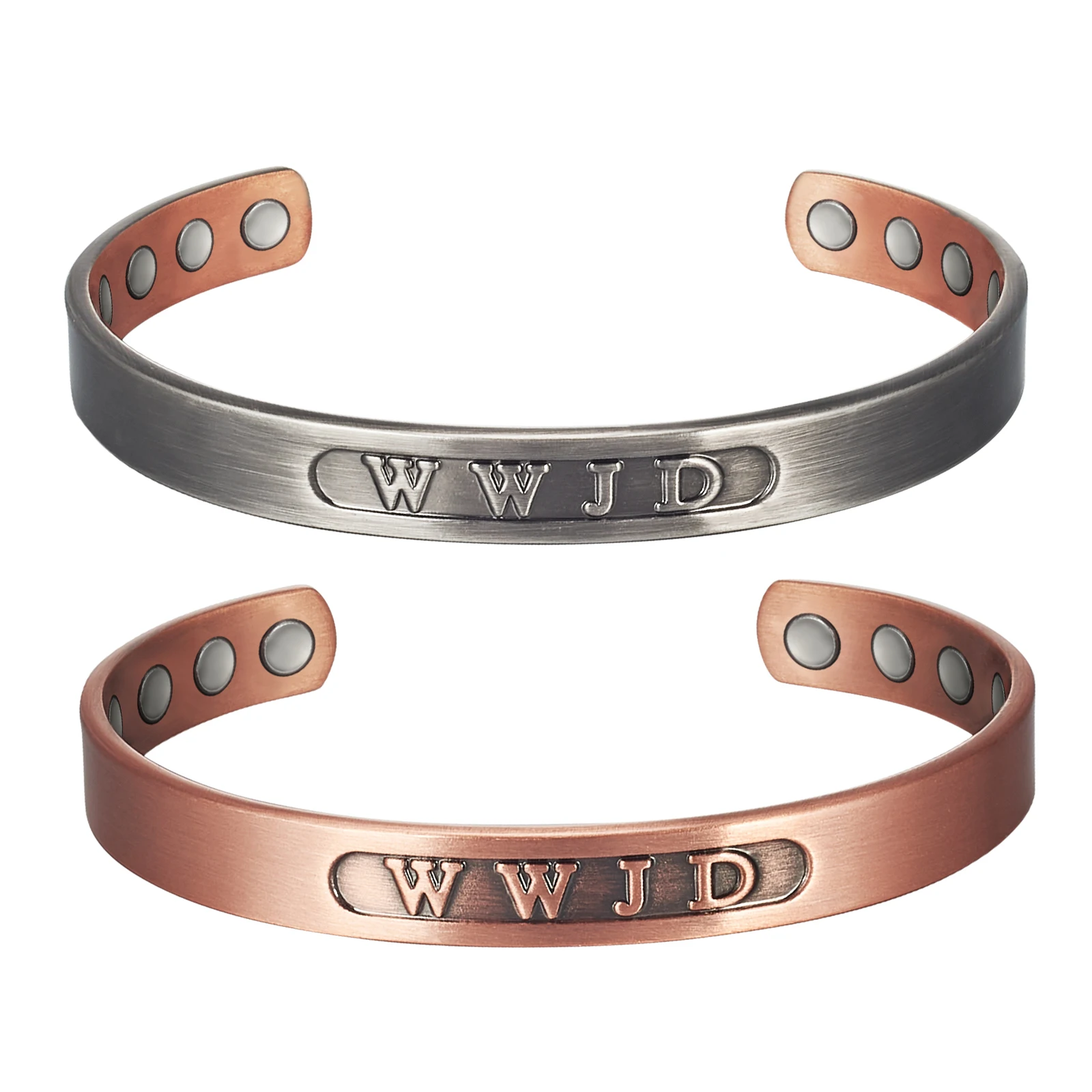 

Wollet Copper Bracelet for Women Men, 99% Pure Copper Magnetic Bangle with Magnet Jewelry Gift