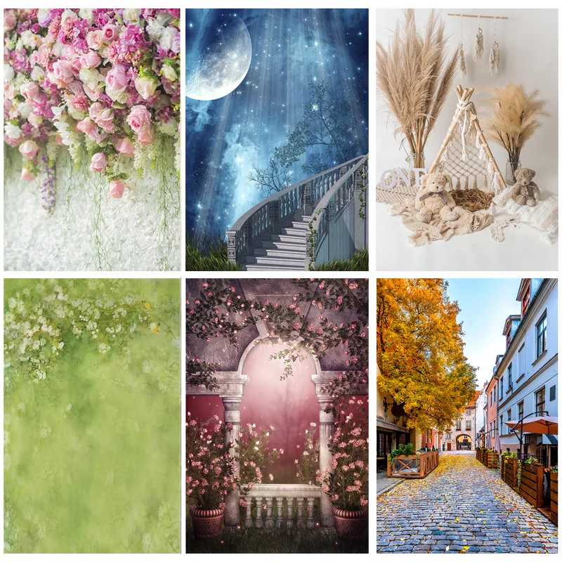 

SHUOZHIKE Art Fabric Photography Backdrops Props Flower Board Landscape Children's Birthday Photo Studio Background ZHDT-15