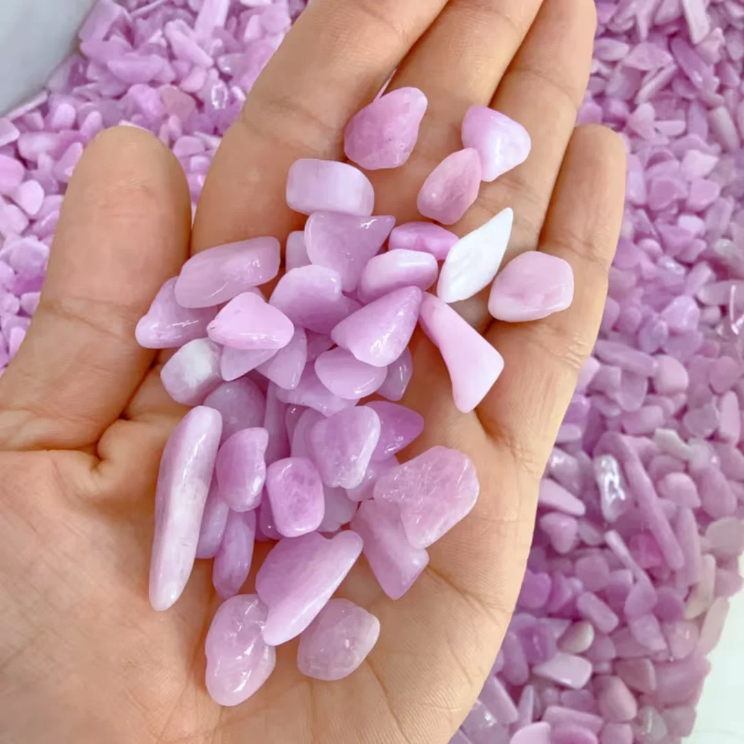 Natural Kunzite Chips Purple Spodumene Crushed Stones Bulk For Orgone Resin Jewelry Making Healing Meditation Crystal Gravel