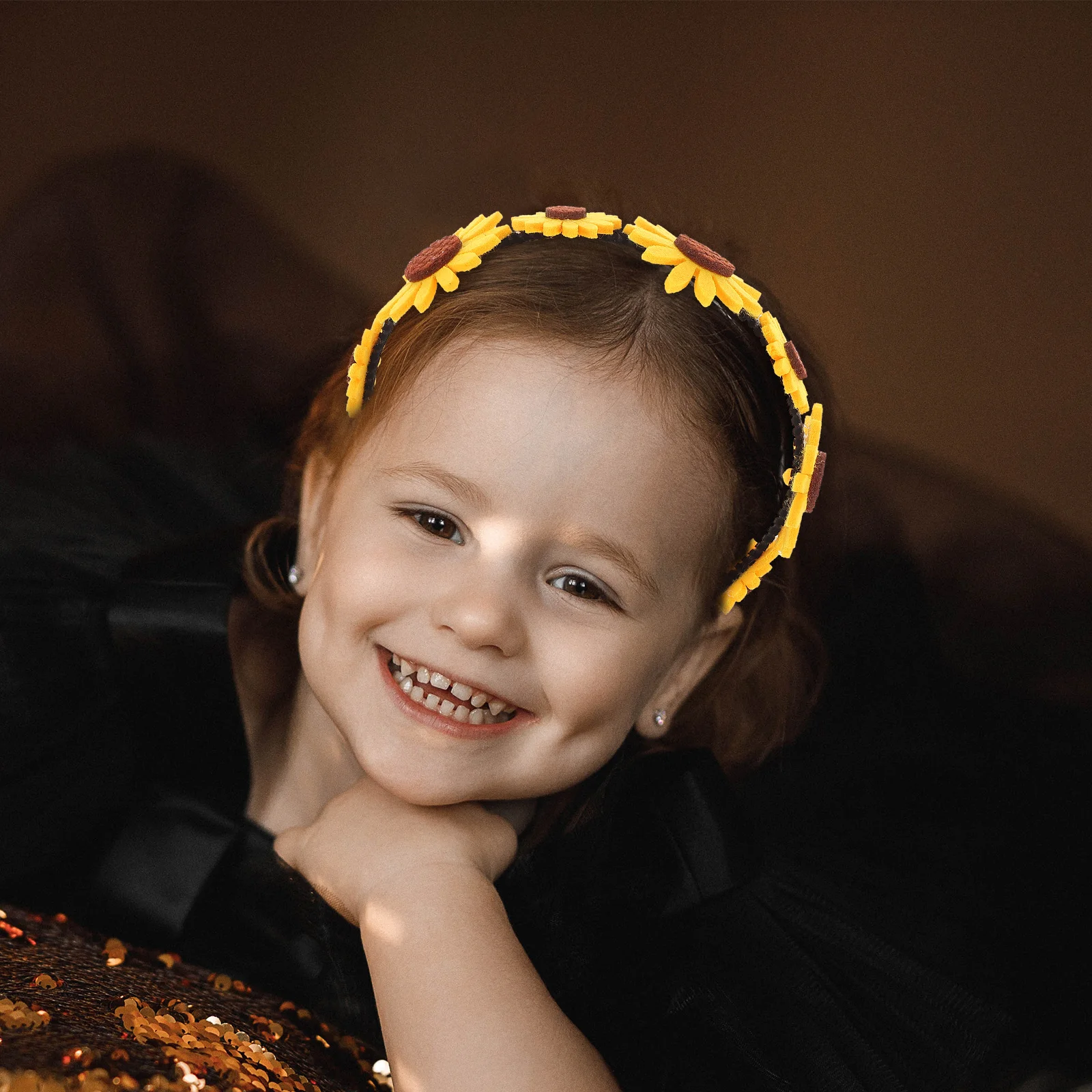 

Cartoon Flower Hairband Cute Sunflower Design Soft Elastic Fit For Festival Carnival Party