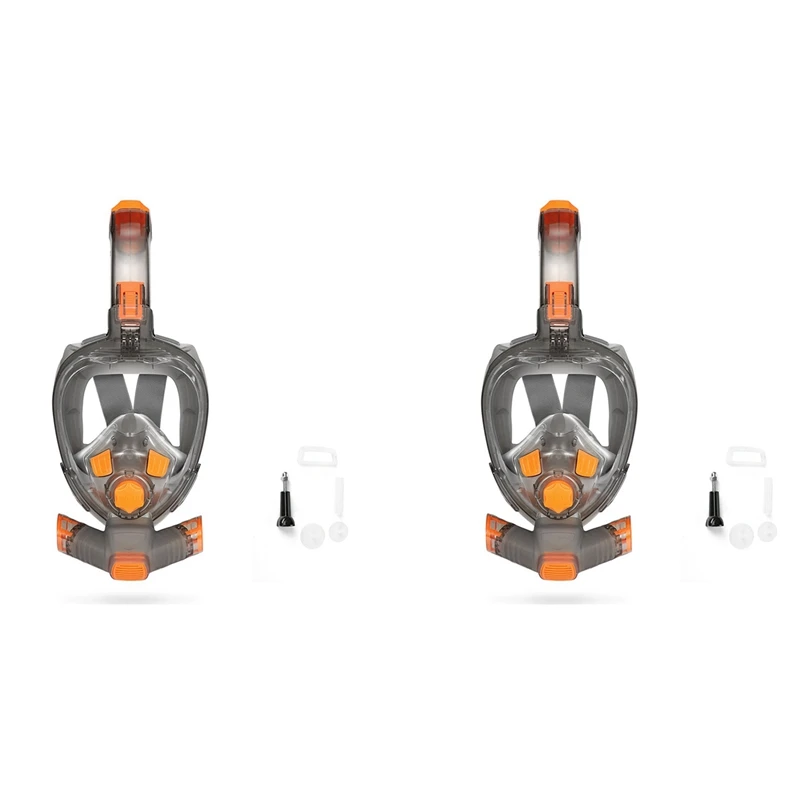 

Hot Sale2x Snorkel Mask Man Woman Scuba Underwater Full Face Diving Mask Snorkeling Masks 180 View Anti-Fog Anti-Leak(L/XL)