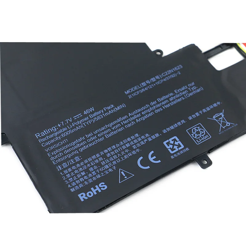 Zedi laptop akku c22n1623 7,7 v/46wh/6005mah für asus zenbook 3 deluxe ux490u ux490ua UX490UA-BE033T 0b200-02400100 zenbook3v