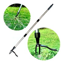 Weed Puller Tool, Stand Up Weed Remover Tool with Long Handle, Foot Platform Design - 4 Claw Steel Head Weeder Tool, Garden Hand