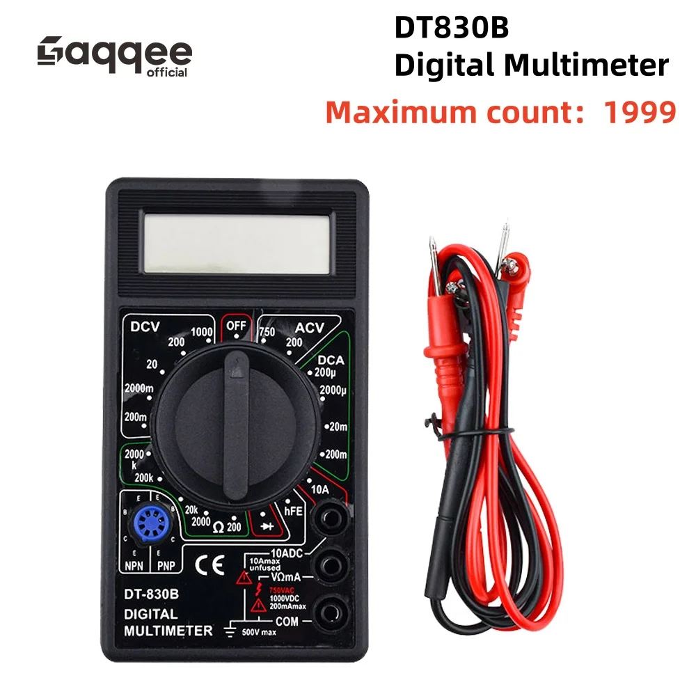 DT830B AC/DC 200V-750V Voltage Current Tester Handheld Pointer Analog Meter Digital Multimeter Voltmeter Amperemeter