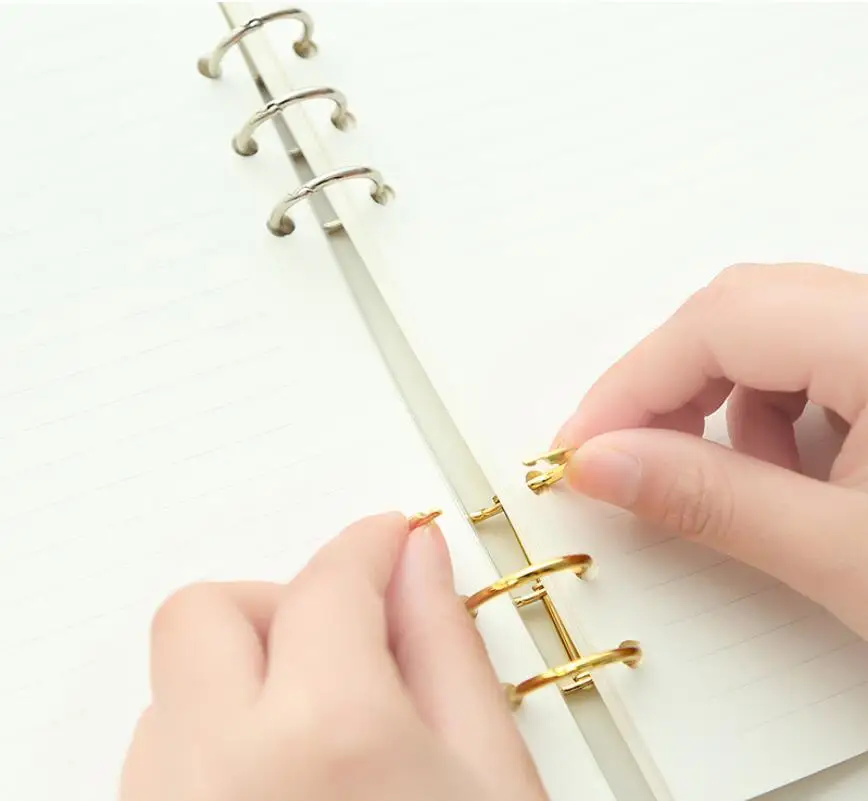2 Pcs Metal Loose Leaf Book Binder Rings Calendar Circle 3 Rings for Notebook Album Scrapbook Clips Kawaii Desk Accessories