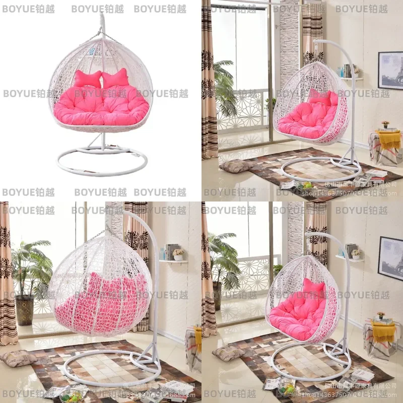 Double Hanging Basket Chair PE Rattan Outdoor Balcony Swing Indoor Rocking Seat Adult Bird Nest Wicker Furniture for Patio