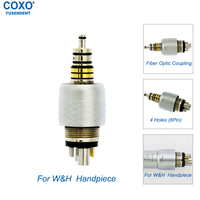 COXO Dental Quick Coupling 6 Holes Fiber Optic LED Coupler For High Speed Handpiece Universal WH Roto Quick RQ-24 Dental Tools