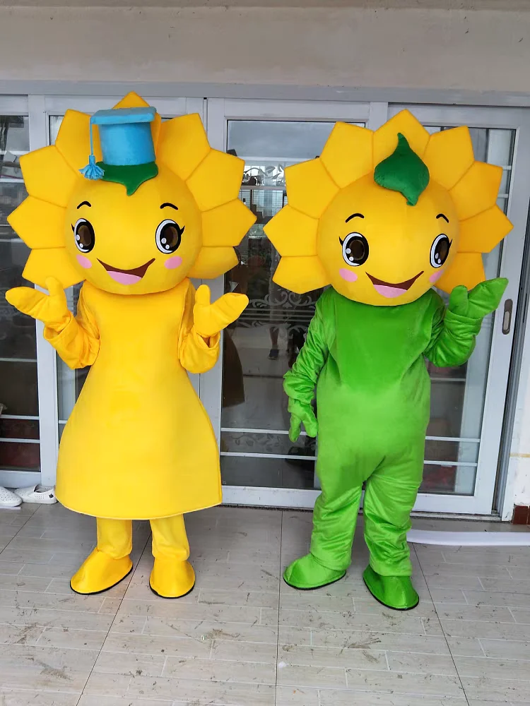 

Sunflower Mascot Costume Plant Flower Cosplay Cartoon Animation Performance Set Advertising Holiday Party Doll Props