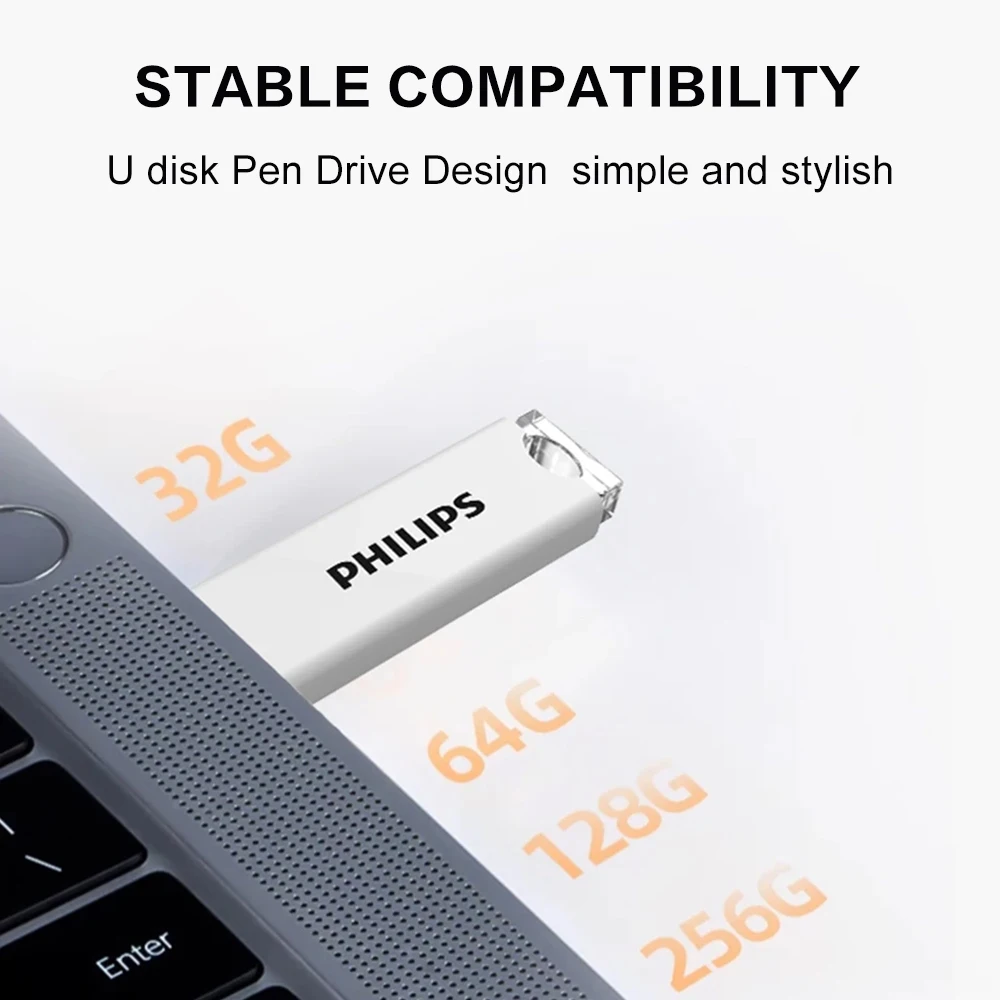 필립스 USB2.0 플래시 드라이브 128G 64G 32G 16G 펜 드라이브 초고속 USB 플래시 드라이브 메모리 스틱 펜 드라이브 PC, 데스크탑용