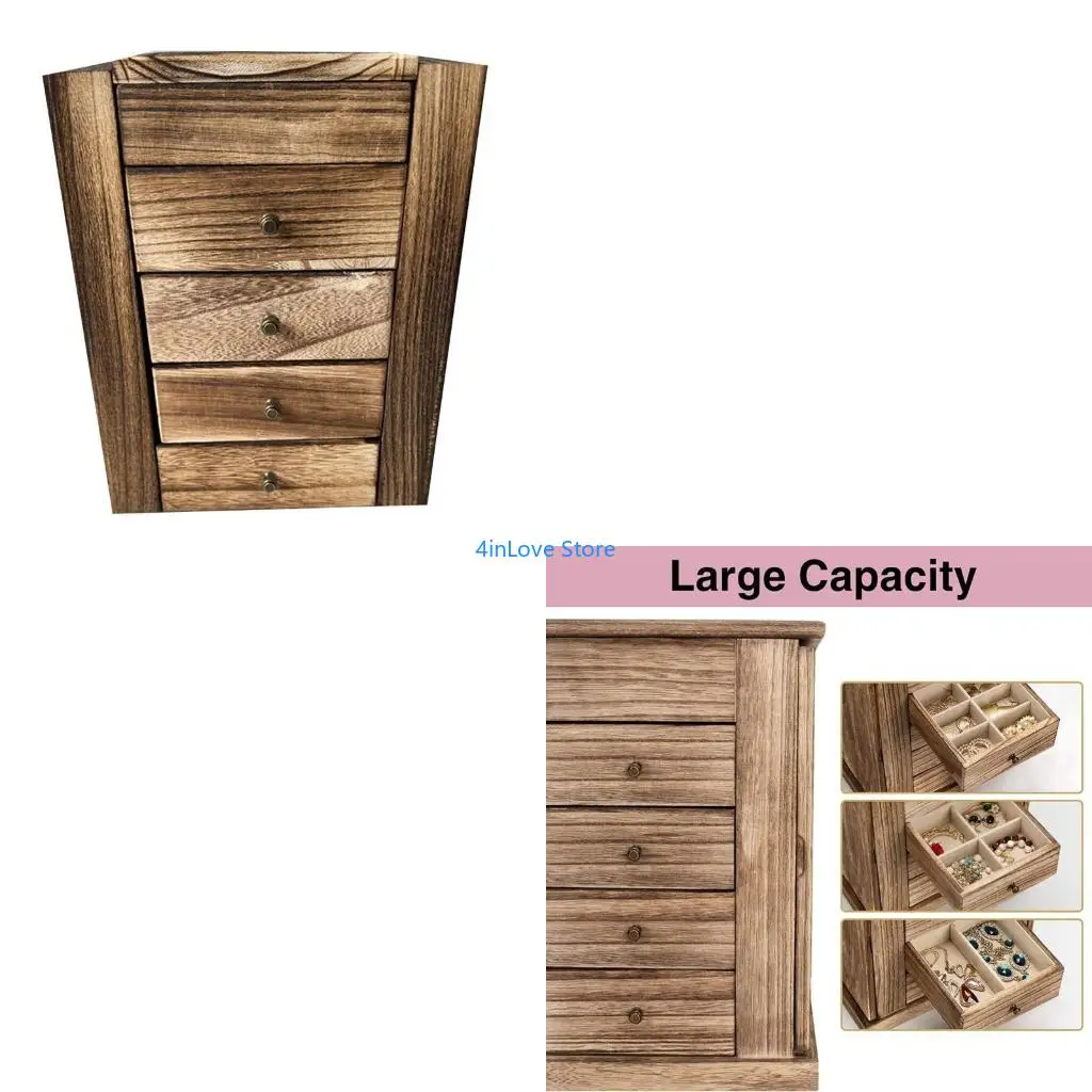 

T4MD Jewelry Box with Compartment Delicate Multilayer Women Jewellery Container