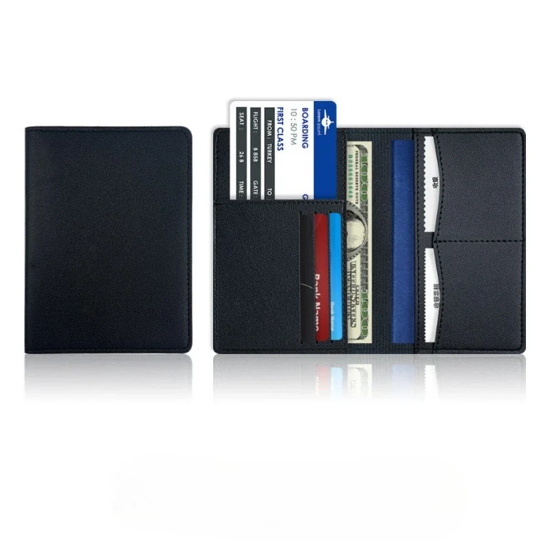 Fashion Multi Card Slot Leather Passport Cover Women Men Travel Passport Holder with Credit Card Slots Passport Wallet