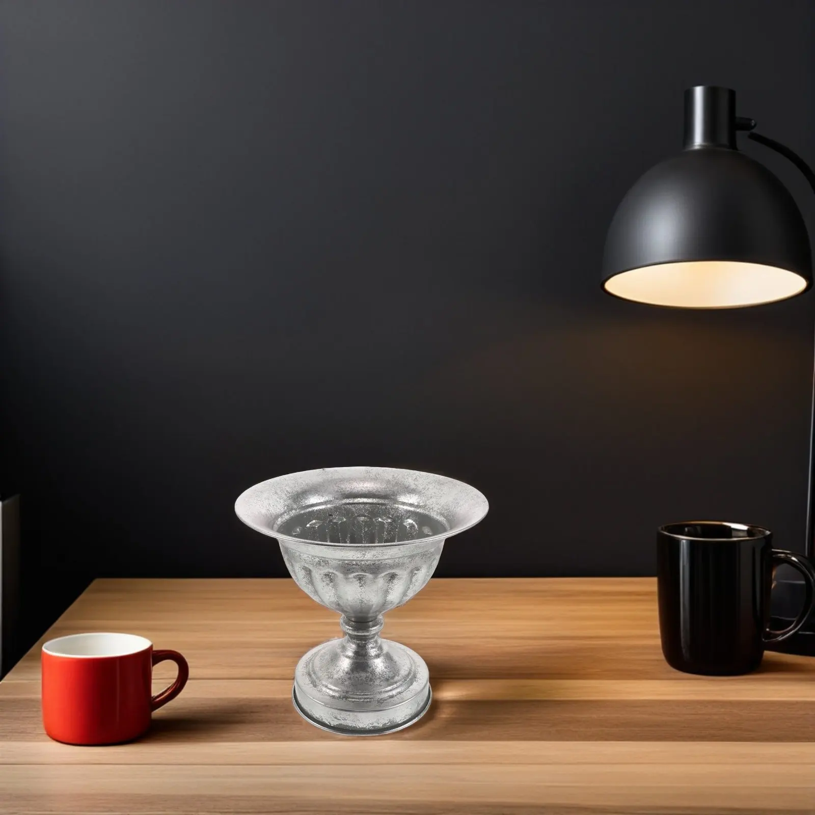 

Винтажная металлическая урна-кашпо на подставке, серебряная декоративная ваза для уличных и комнатных растений, для свадеб, патио и домашнего декора