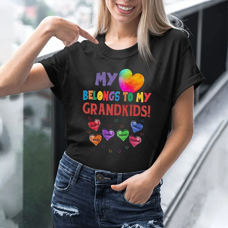 Customizable Mom T Shirts with Kids Name Personalized Mother Birthday Shirts Mom Shirts from Daughter Son Christmas Gifts