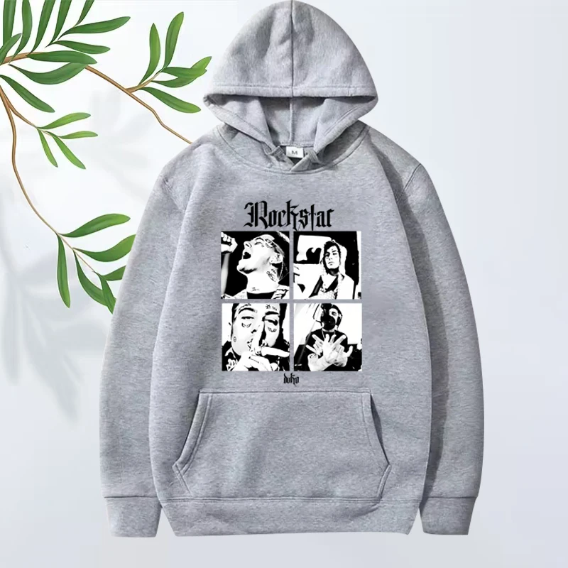Rockstar duki fashion graphic hoodie 2025 men ’s women vintage Long sleeve cool Sweatshirt with print oversized  hoodie unisex