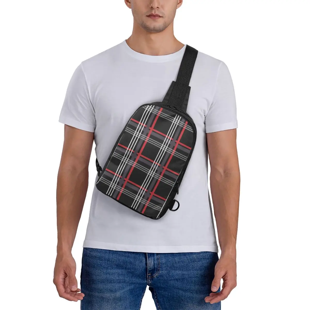 

GTi Tartan Chest Bag Crossbody Backpack Sling Shoulder Bag For Men Travel Hiking Daypack