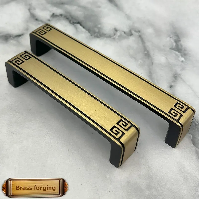 New Chinese cabinet door handle, household brass door handle, retro cabinet drawer buckle, bronze