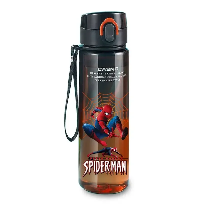 New Marvel Spider-Man Iron Man Cartoon Large Capacity Anti-fall Plastic Water Cup Creative Cool Handsome Boy Sports Water Bottle