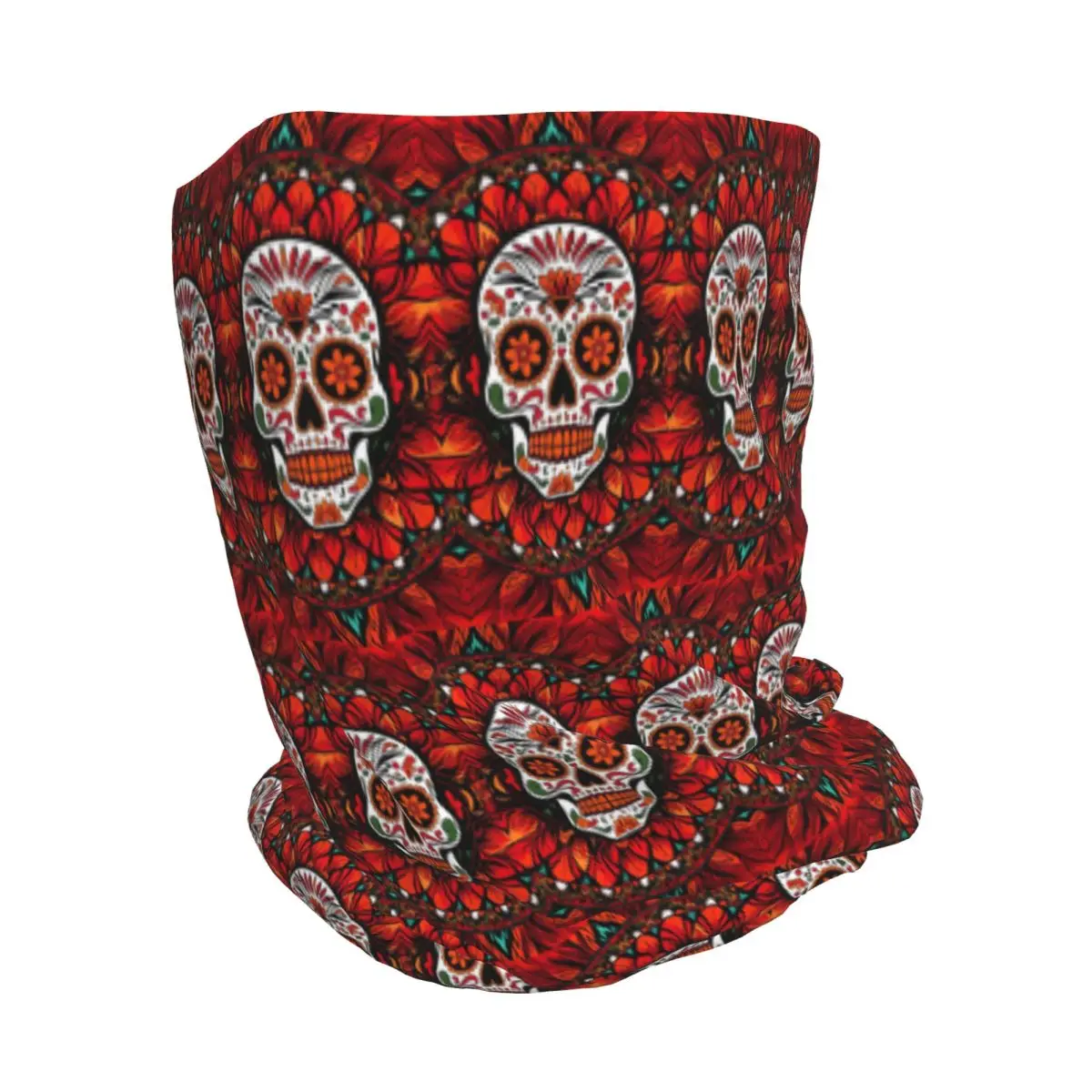 Mexican Skull Calavera Illustration Bandana Neck Cover Mask Scarf Multi-use Headband Beanies Hat Unisex Adult All Season