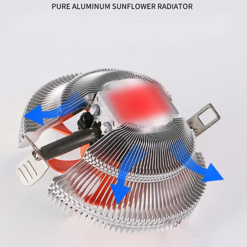 CPU Cooling Fan Desktop Computer PC LED Cooler Aluminum Heatsink CPU Radiator for LGA 775 1150 1155 1156 1366 2011