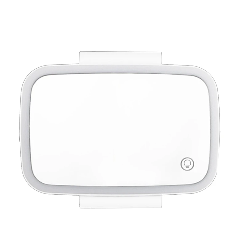 Universal Car Visor Vanity Mirror With LED Lights Built-In Lithium Battery Touch Sensor Rechargeable