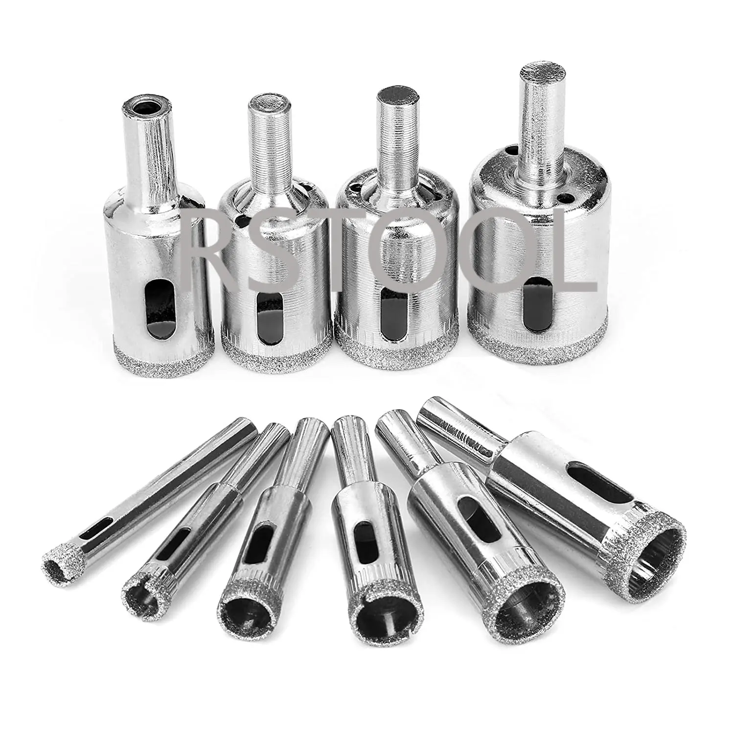 6-30mm Diamond Drill Bit Set 10 Pieces Diamond Glass Hole Saw for Tiles Glass Ceramic Porcelain Marble Bottles