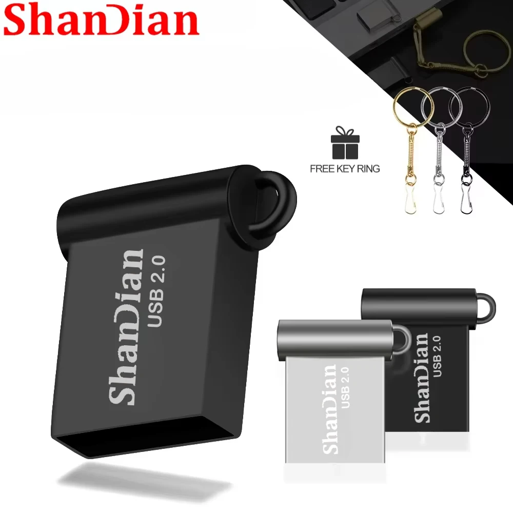 Mini Metal 128GB USB Flash Drive 64GB Pen Drive USB 2.0 Pendrive 16G Gifts Key Chain 8G 4G Flash Memory Stick cosas baratas con