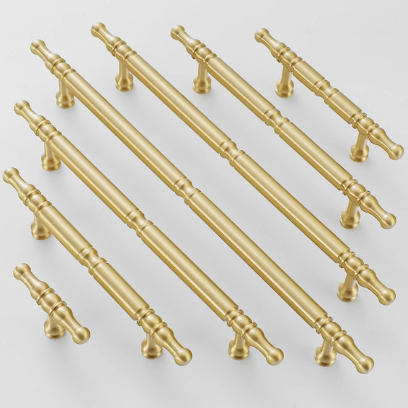 

Nordic Solid Brass Handles for Furniture Golden Bedroom Wardrobe Dresser Nightstand Drawer Handles Kitchen Cabinet Handles