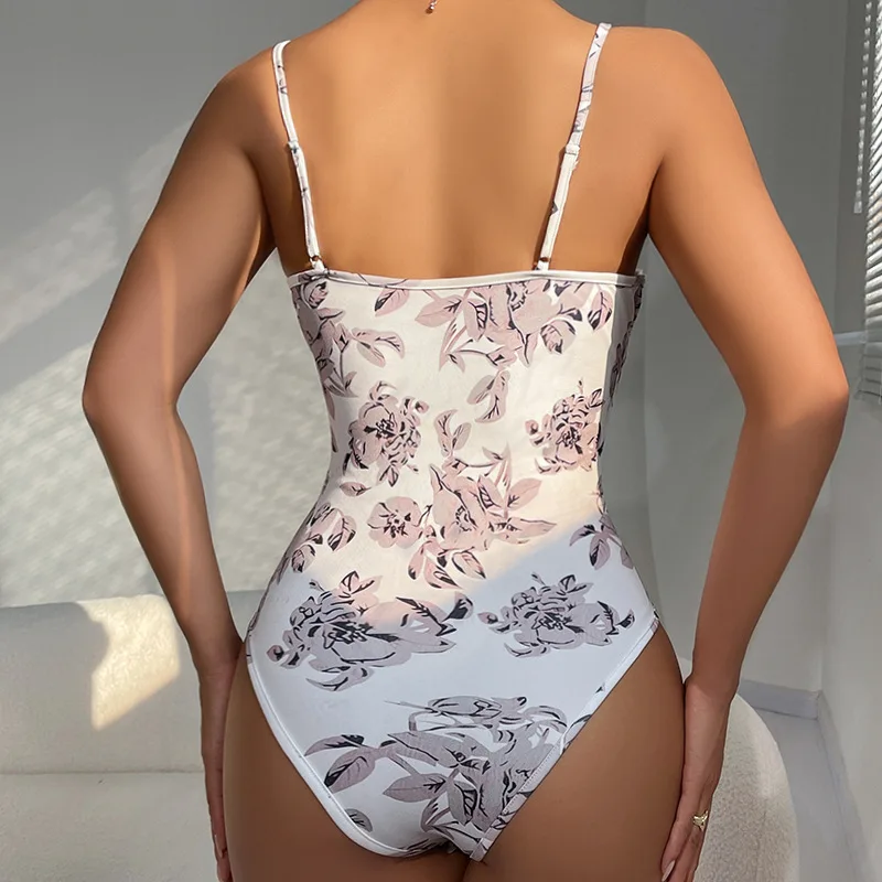 CHILLGIO Gedruckt Catsuit Frauen Bodycon Gestaltung Einstellbare Strappy Bodys Sexy Overalls Elegante Retro Streetwear Strampler Tops – Detail 7