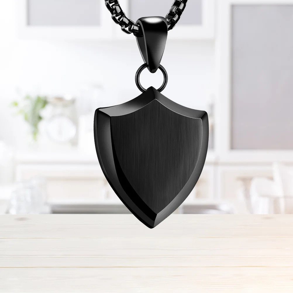 

Shield Pendant Titanium Steel Smooth Rust-Resistant For Diy Jewelry Making Craft Bracelet Anklet Accessory Black