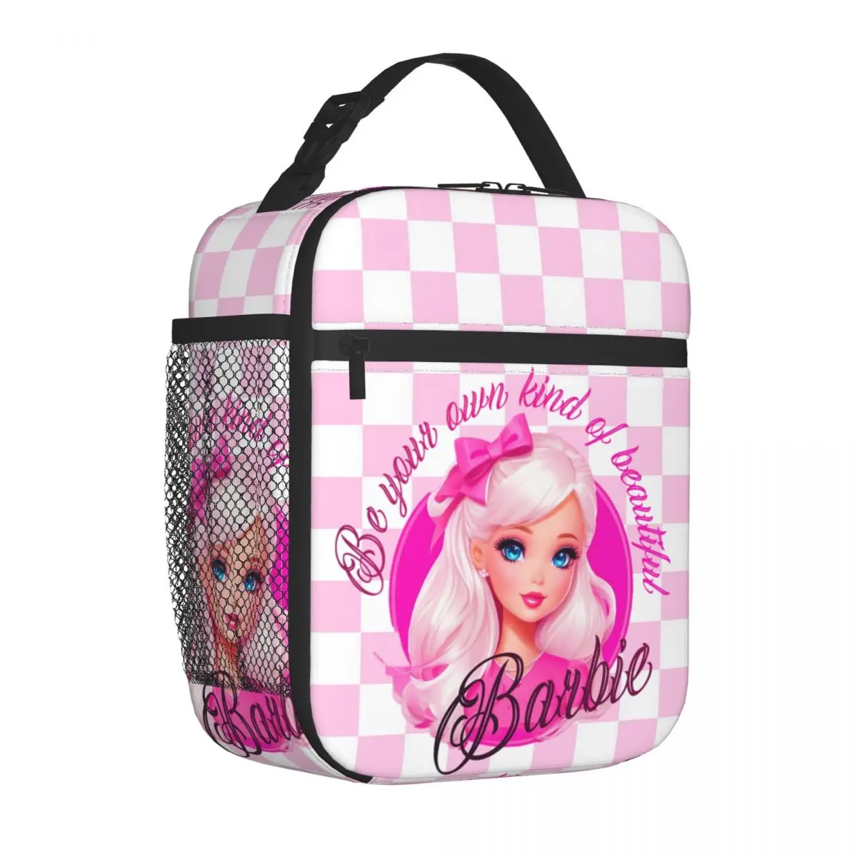 Borsa termica per il pranzo della ragazza Barbie personalizzata scatola per il pranzo isolata calda per borse portatili per alimenti scolastici per