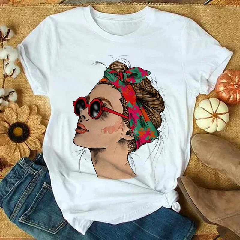 T-shirt manches courtes col rond femme, estival et décontracté, avec impression, jaune, grande taille, streetwear, Harajuku