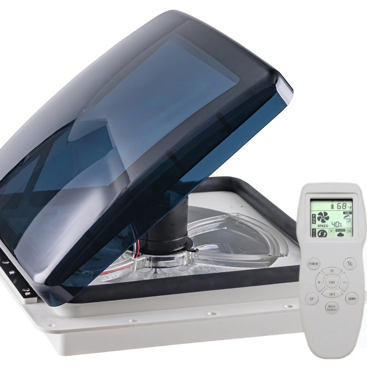 

Auto Accessory 22W Remote10 Speed RoofAir Ventilation Cooling Blower Caravan Motorhome RV Service Part Car Fan With Rain Sensor