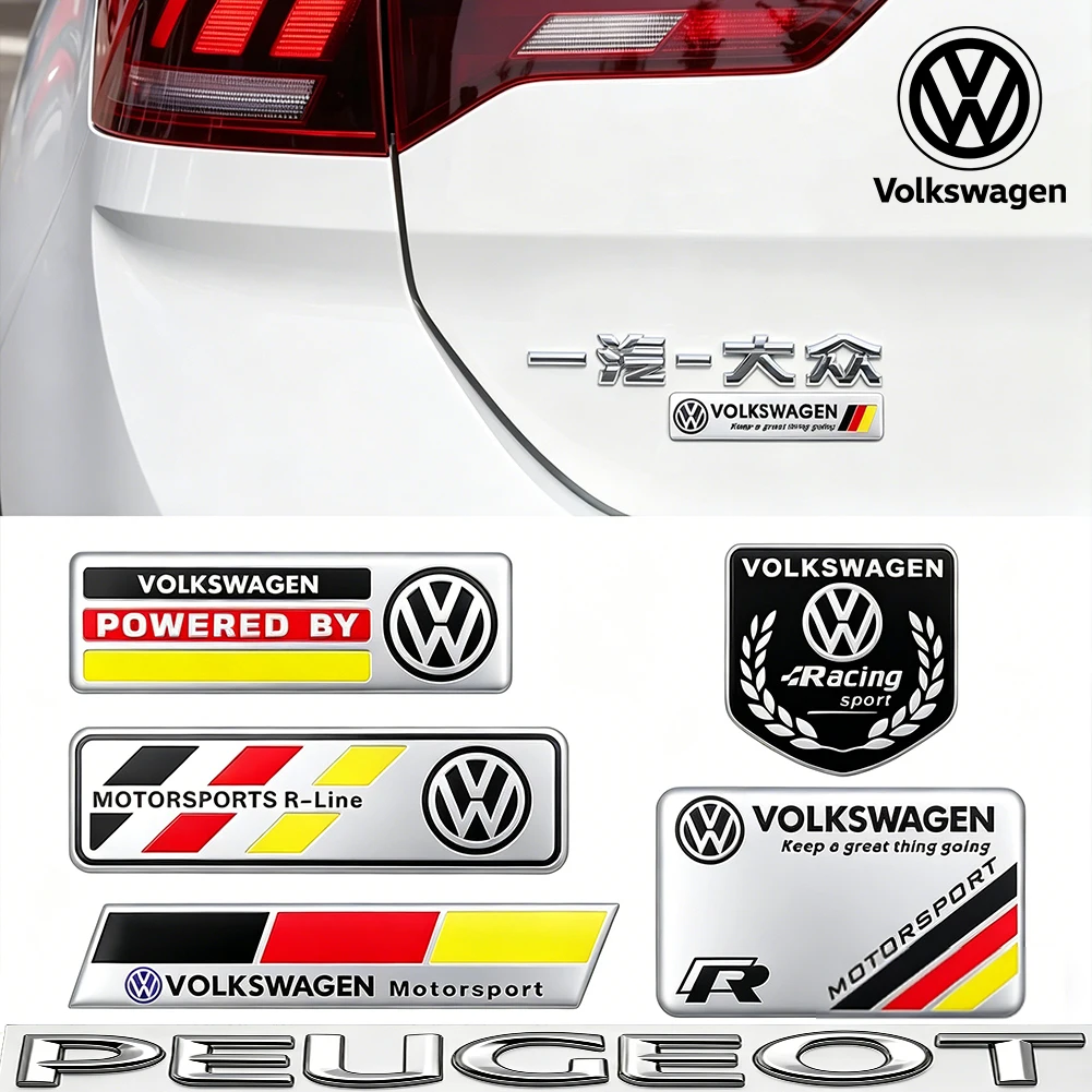 3D Metall Aluminium Abzeichen Seitenkotflügel-Emblem Auto-Karosserie-Dekorationsaufkleber Zubehör für VW Golf Tiguan T-Roc Polo Passat ID.4 MK7 – Detail 6
