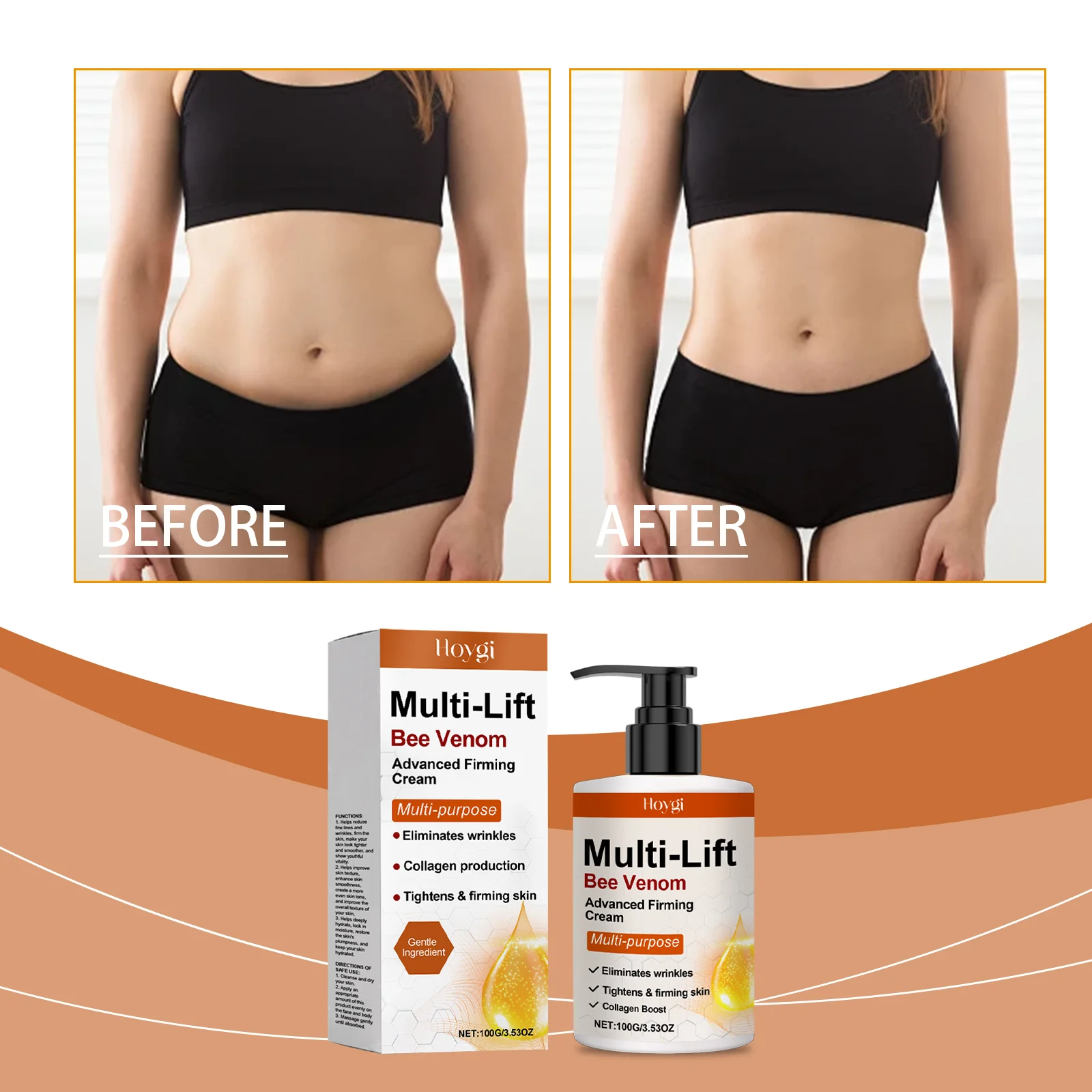 Straffende Bienengift-Creme – Anti-Aging-Gesichtscreme zur Falten und Straffung – Kollagen-Boosting-Feuchtigkeitscreme – 100 g/3,53 Unzen