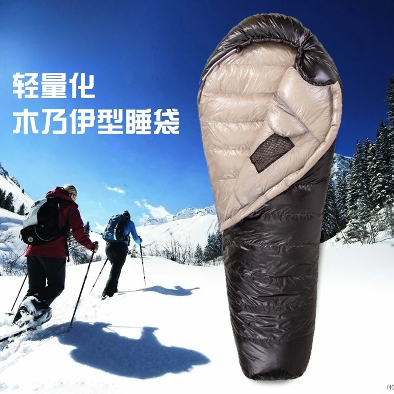 Ultralight 10D Goose Down Sleeping Bag for Adults, Waterproof Warm, Outdoor Camping Hiking Mountaineering