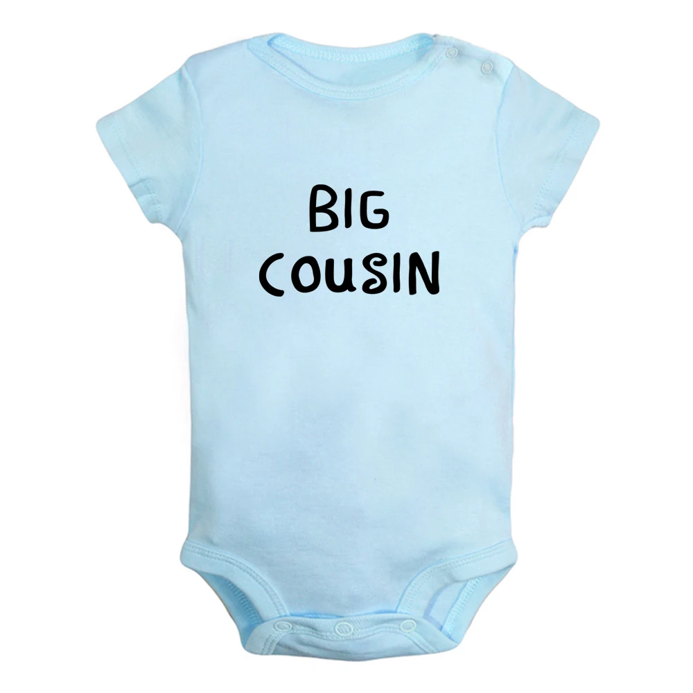 

iDzn NEW Big Cousin Cute Baby Rompers Baby Boys Girls Fun Print Bodysuit Infant Short Sleeves Jumpsuit Kids Clothes