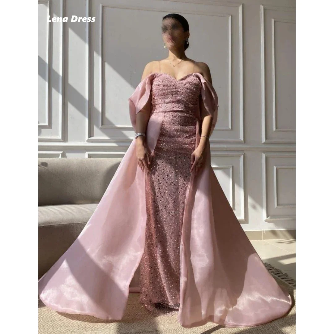 

Lena Pink Luxurious Women's Evening Dresses for Formal Occasions Elegant Party Dress Fish Tail Custom Made Sequins Ball Gowns