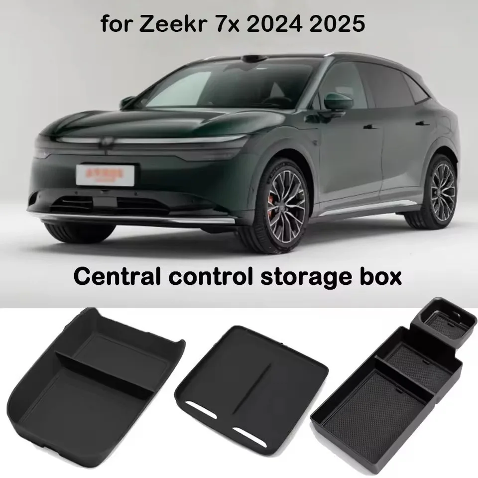 Organisateur de console centrale, boîte de rangement pour accoudoir pour Zeekr 7x 2024 2025, ABS pour organiser les lunettes et autres objets