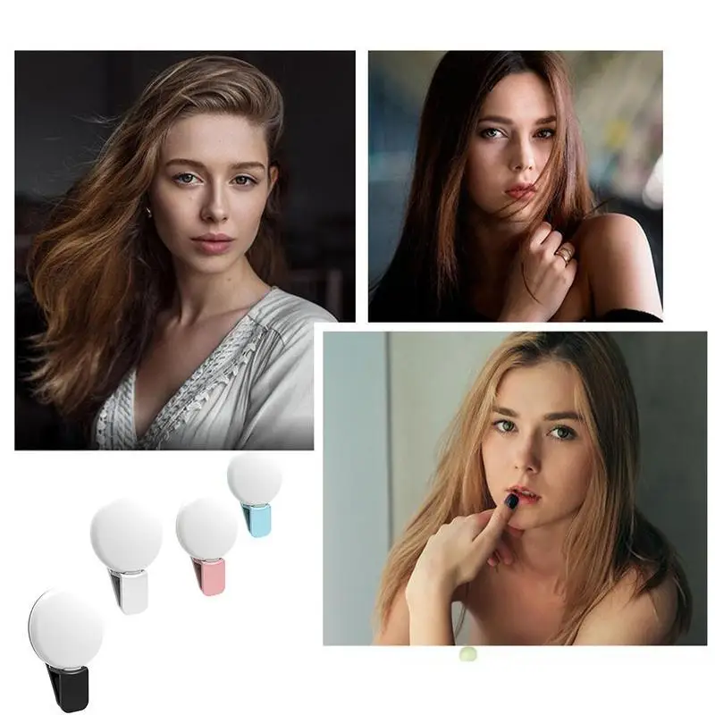 الهاتف المحمول LED Selfie Ring Light المحمولة البسيطة دائم العملي ثلاثة توقف يعتم دائرة التصوير الفوتوغرافي كليب ملء الضوء
