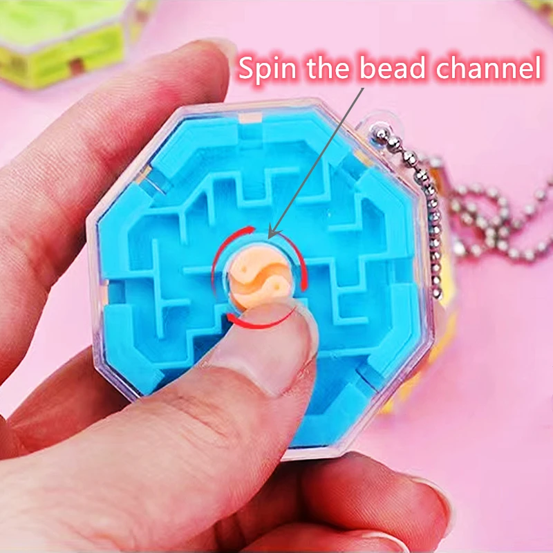 3D Palm Puzzle Walking Ball Maze Toy Labyrinth Keychain Fun Brain Game Cube Challenge Toys Balance Educational Toys For Children