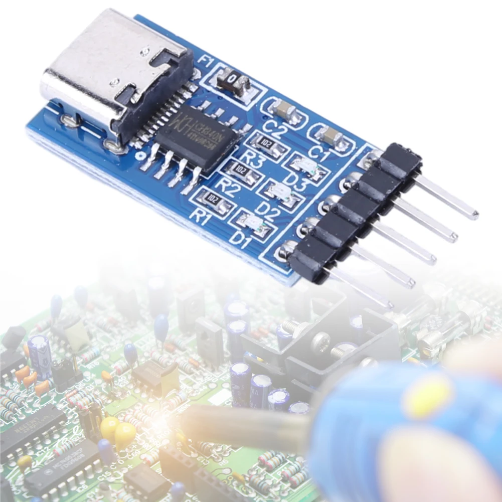 Type C To TTL Serial Port CH340N Module 5V 5 Pins Serial Communication Module Upgrade MCU Download Brush Line