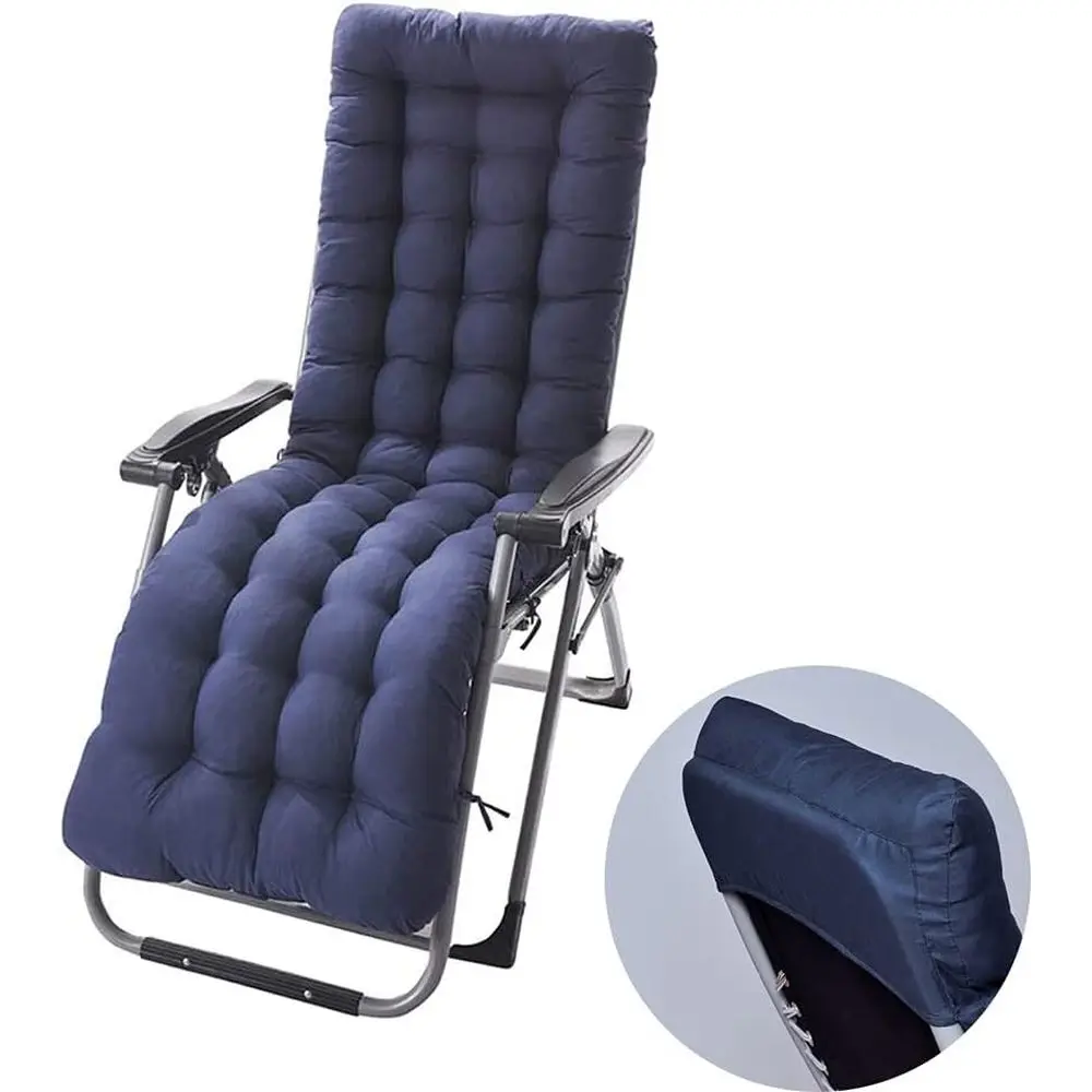 

67 Подушка для уличного шезлонга с нескользящим эластичным чехлом, синяя