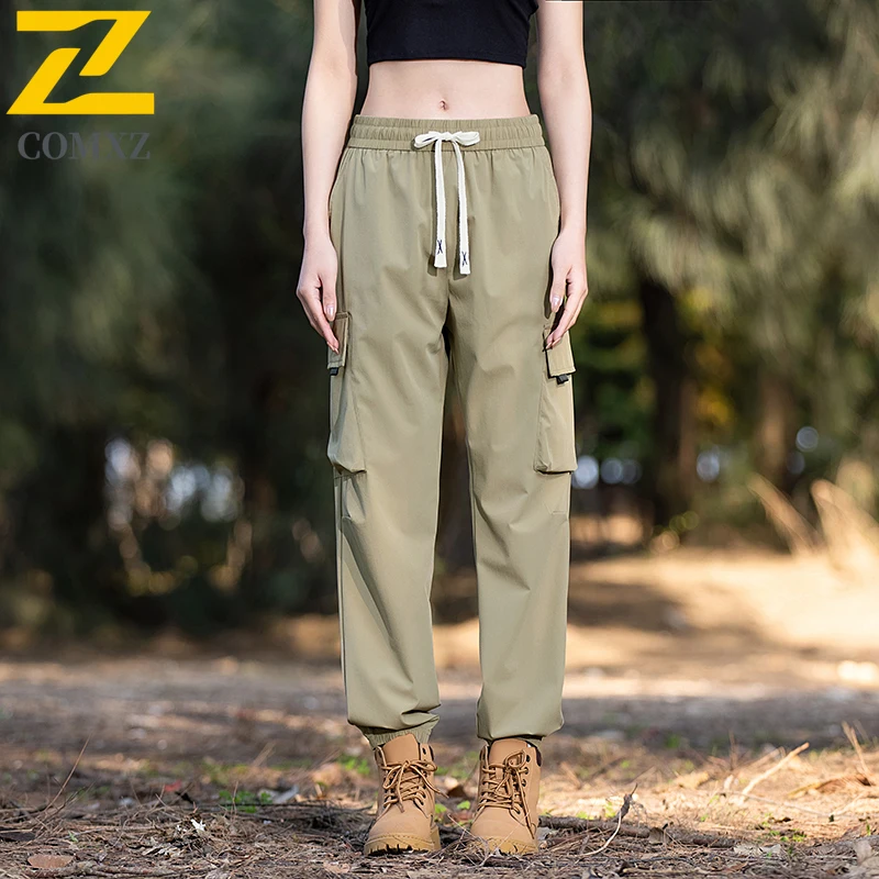 Pantaloni casual da uomo in seta di ghiaccio Pantaloni estivi da lavoro larghi e traspiranti per la nuova pelle Pantaloni stile harem Pantaloni da escursionismo da campeggio multitasche